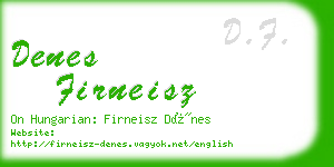 denes firneisz business card